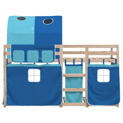 Bunk Bed without Mattress Blue 90x190 cm Single Solid Wood Pine