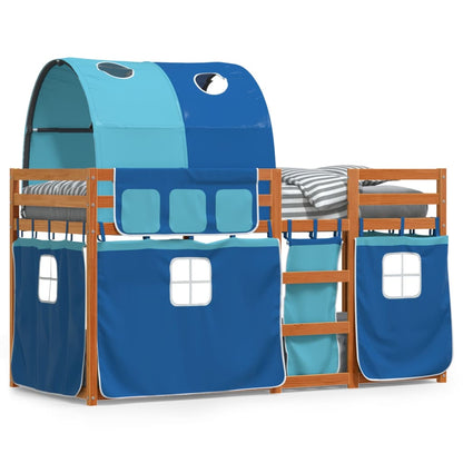 Bunk Bed without Mattress Blue 90x190 cm Single Solid Wood Pine