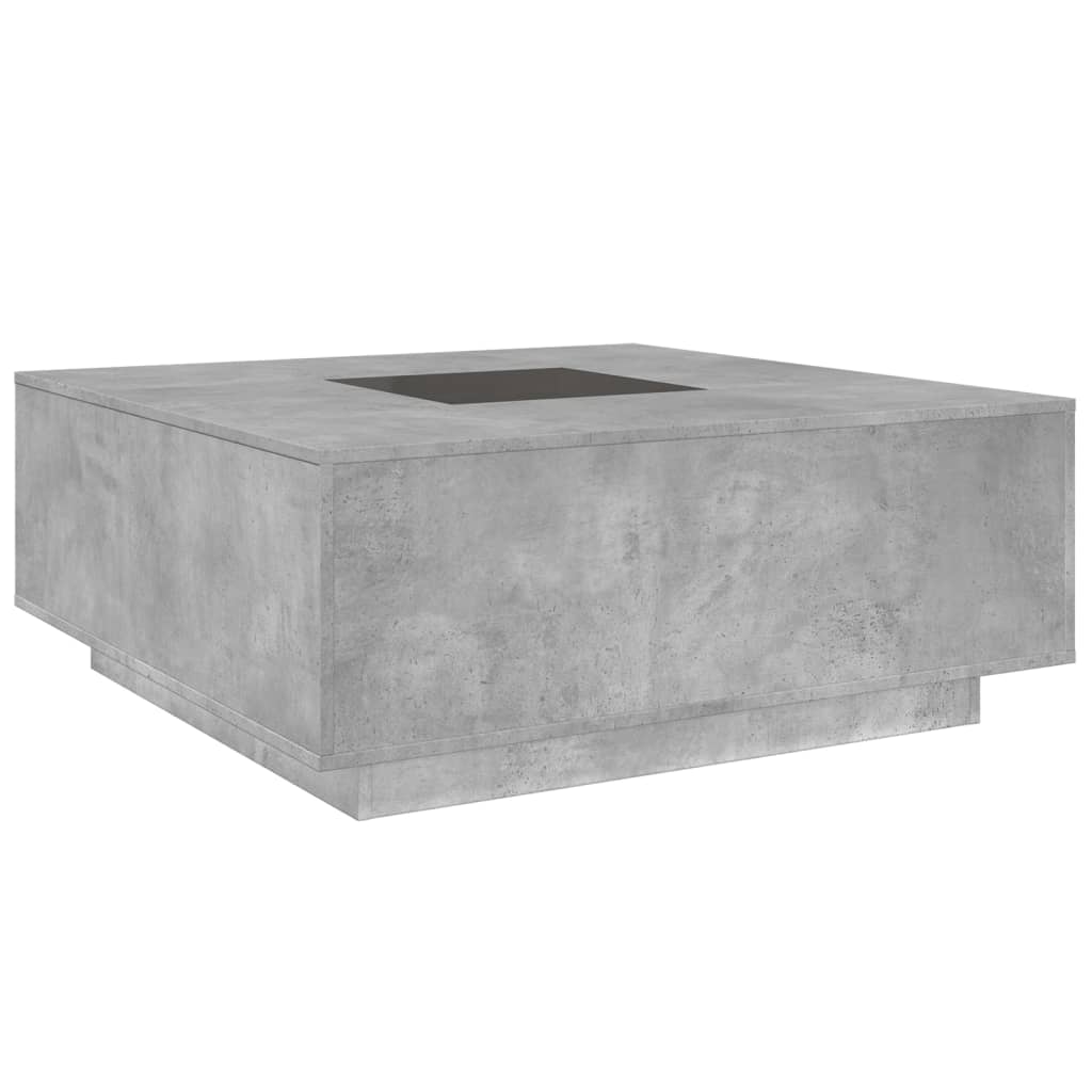 Coffee Table with Infinity LED Concrete Grey 100x100x40 cm