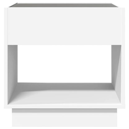 Bedside Table with Infinity LED White 50x50x50 cm