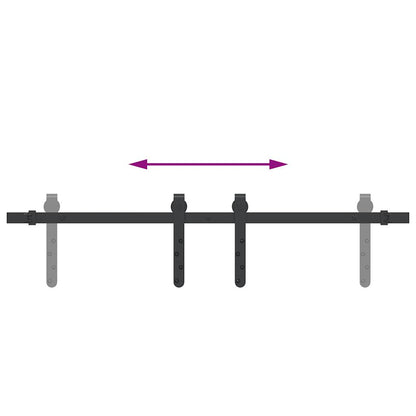 Sliding Cabinet Door Kit 91 cm Carbon Steel