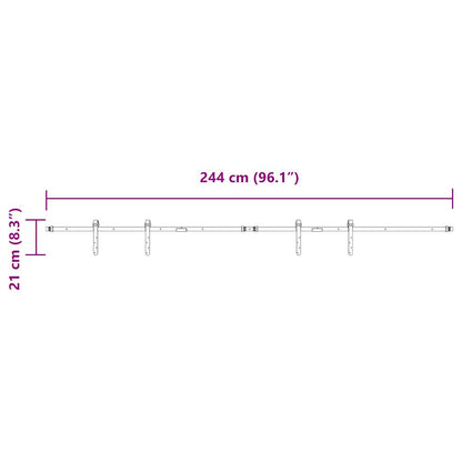  Sliding Cabinet Door Kit 244 cm Carbon Steel