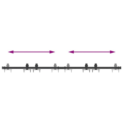 Sliding Cabinet Door Kit 152 cm Carbon Steel