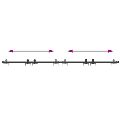 Sliding Cabinet Door Kit 200 cm Carbon Steel