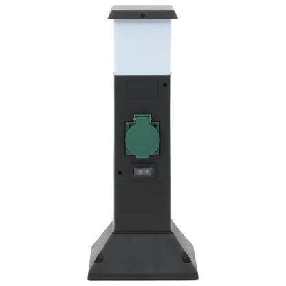 Outdoor Socket Column with Lamp and Spike 2-Way 16x16x39.5 cm