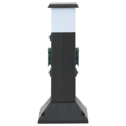 Outdoor Socket Column with Lamp and Spike 2-Way 16x16x39.5 cm