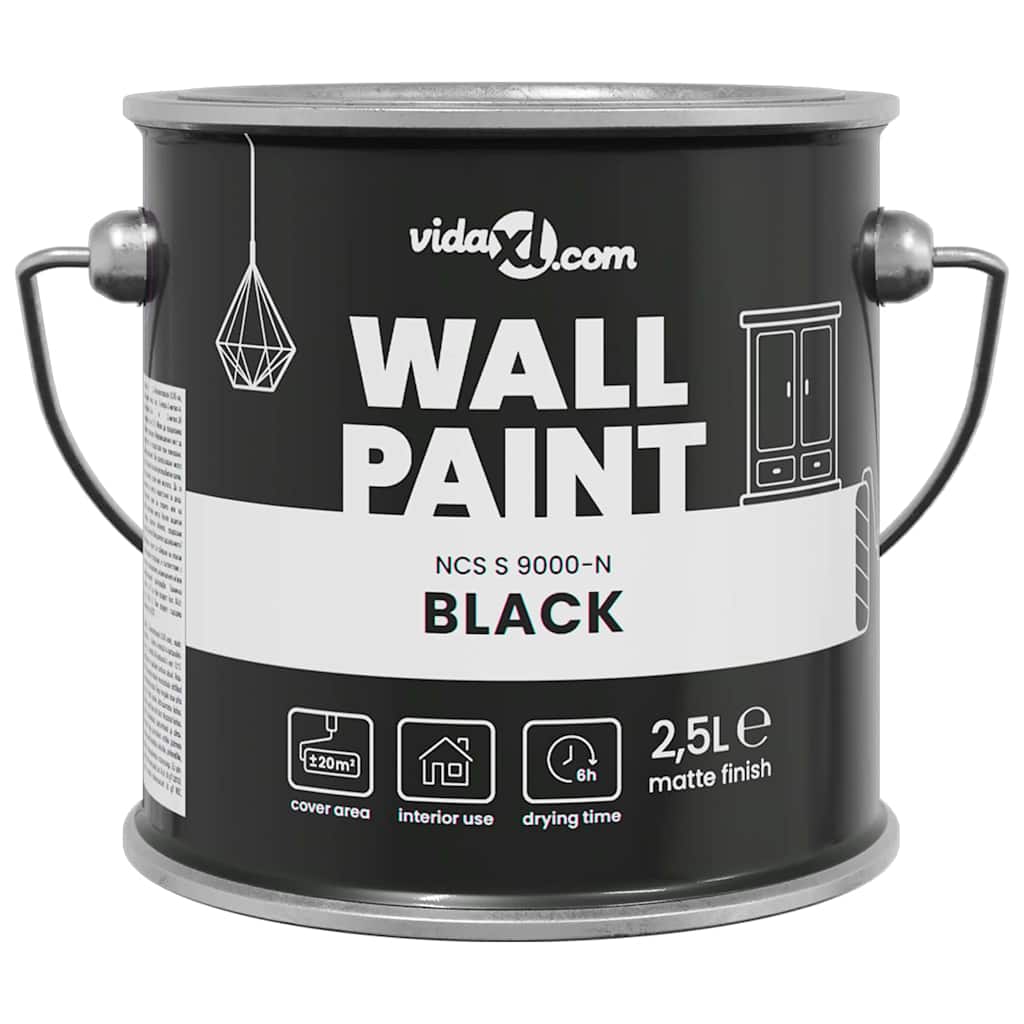 Wall Paint Black 16.5 x 16.5 x 16 cm Wall Print