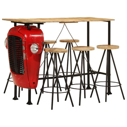 7 Piece Bar Set Solid Wood Mango