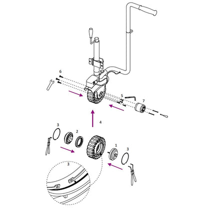 Wheel for Jockey Wheel Ø19.5x10 cm Aluminium and Rubber