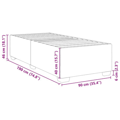 Bed Frame without Mattress Dark Grey Single Fabric