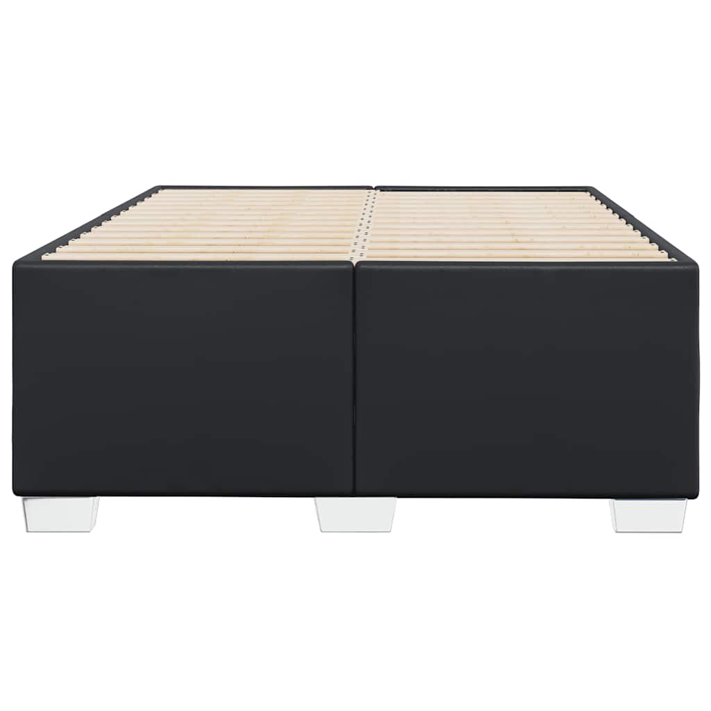 Bed Frame without Mattress Black Double Faux Leather