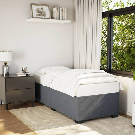 Bed Frame without Mattress Dark Grey 90x190 cm Single Velvet