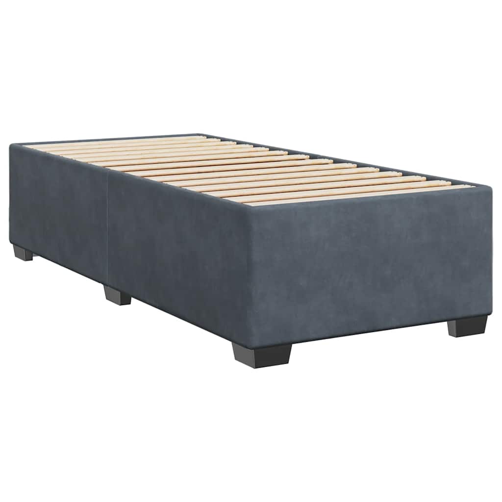 Bed Frame without Mattress Dark Grey Single Velvet
