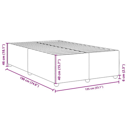 Bed Frame without Mattress Dark Grey Double Fabric