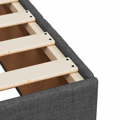 Bed Frame without Mattress Dark Grey Single Fabric