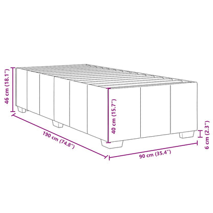 Bed Frame without Mattress Dark Grey Single Fabric