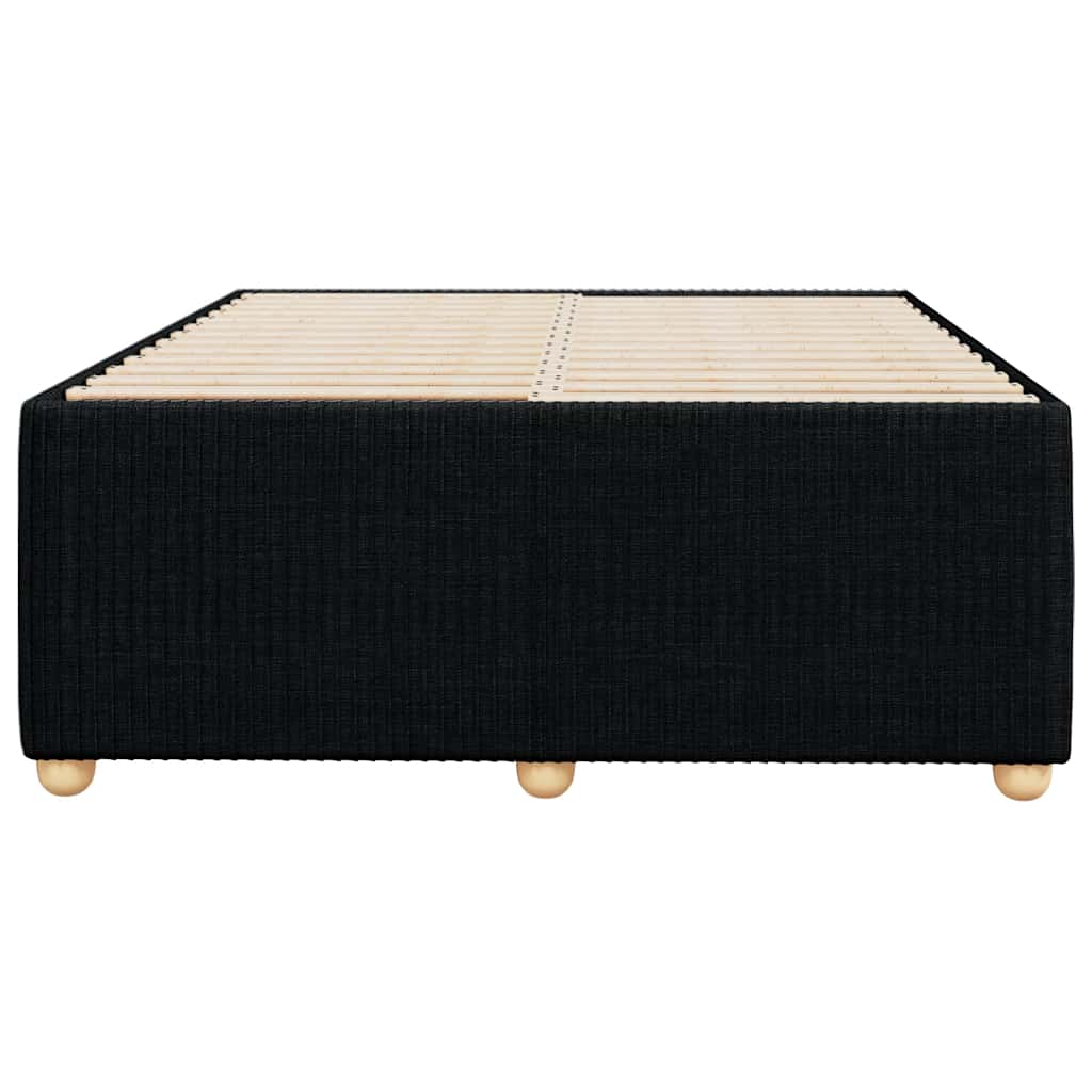Bed Frame without Mattress Black Double Fabric