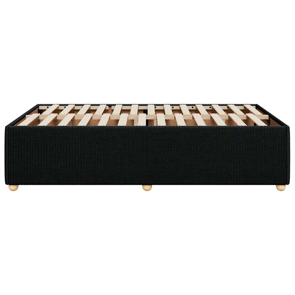 Bed Frame without Mattress Black Double Fabric