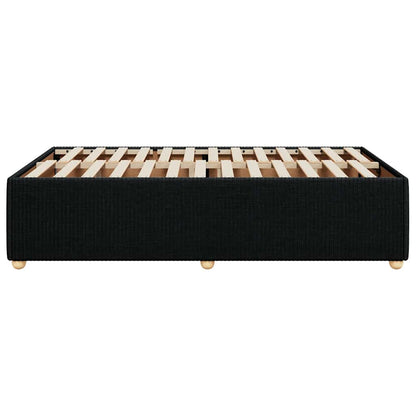Bed Frame without Mattress Black Double Fabric