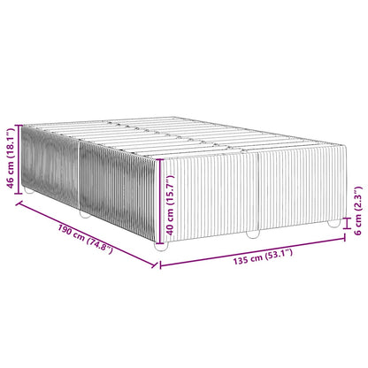 Bed Frame without Mattress Black Double Fabric