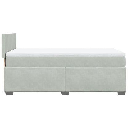 Box Spring Bed with Mattress Light Grey 90x200 cm Velvet