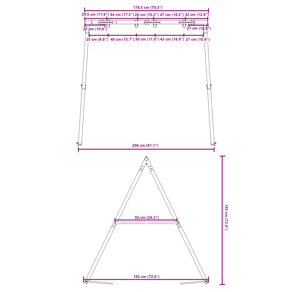 Swing Frame for Outdoor W 206 x H 185 cm