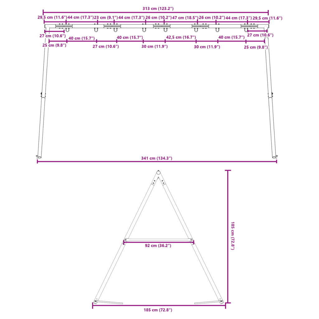 Swing Frame for Outdoor W 341 x H 185 cm