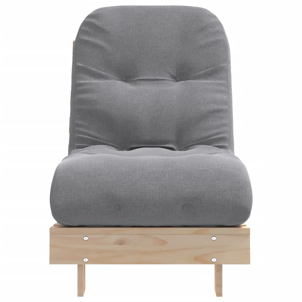 Futon Sofa Bed with Mattress 60x206x11 cm Solid Wood Pine