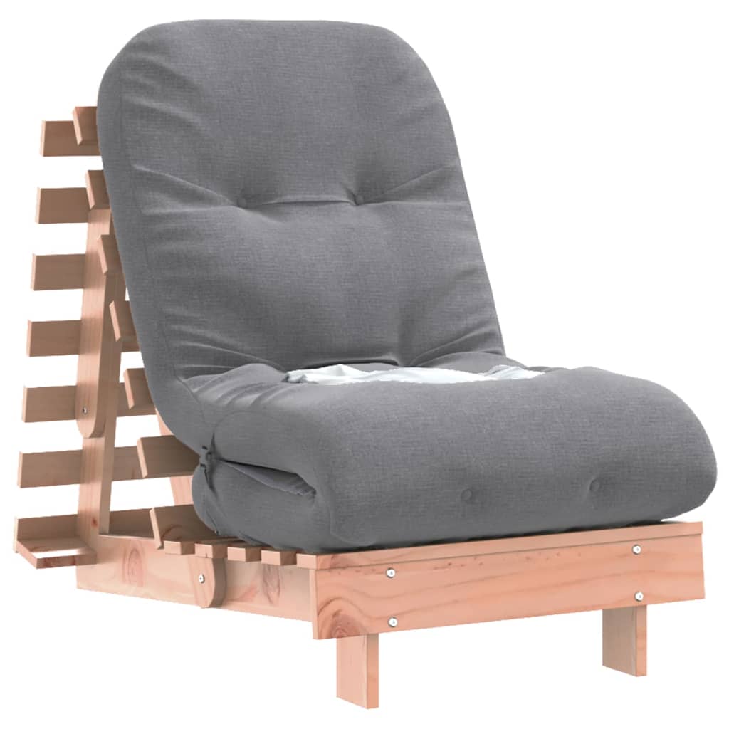 Futon Sofa Bed with Mattress 60x206x11 cm Solid Wood Douglas, demonstrating its versatility in a home office environment.