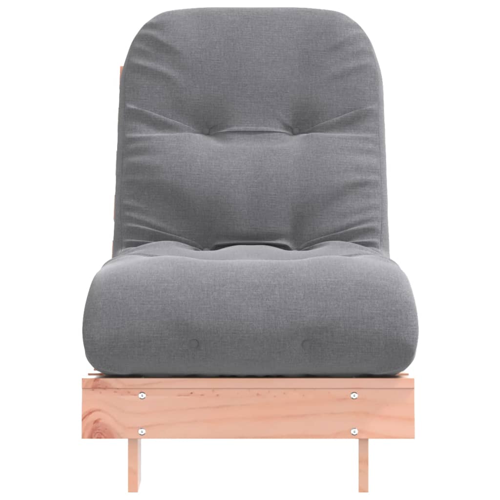 Futon Sofa Bed with Mattress 60x206x11 cm Solid Wood Douglas in a garden setting, perfect for outdoor relaxation.