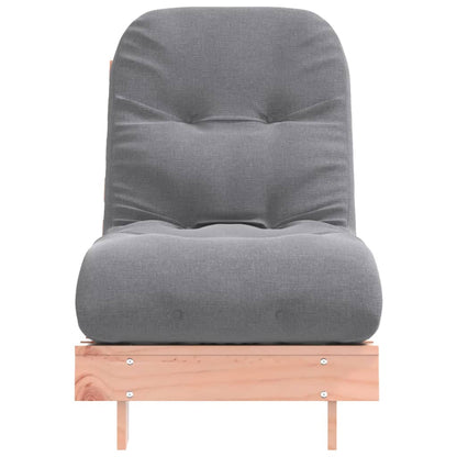 Futon Sofa Bed with Mattress 60x206x11 cm Solid Wood Douglas in a garden setting, perfect for outdoor relaxation.