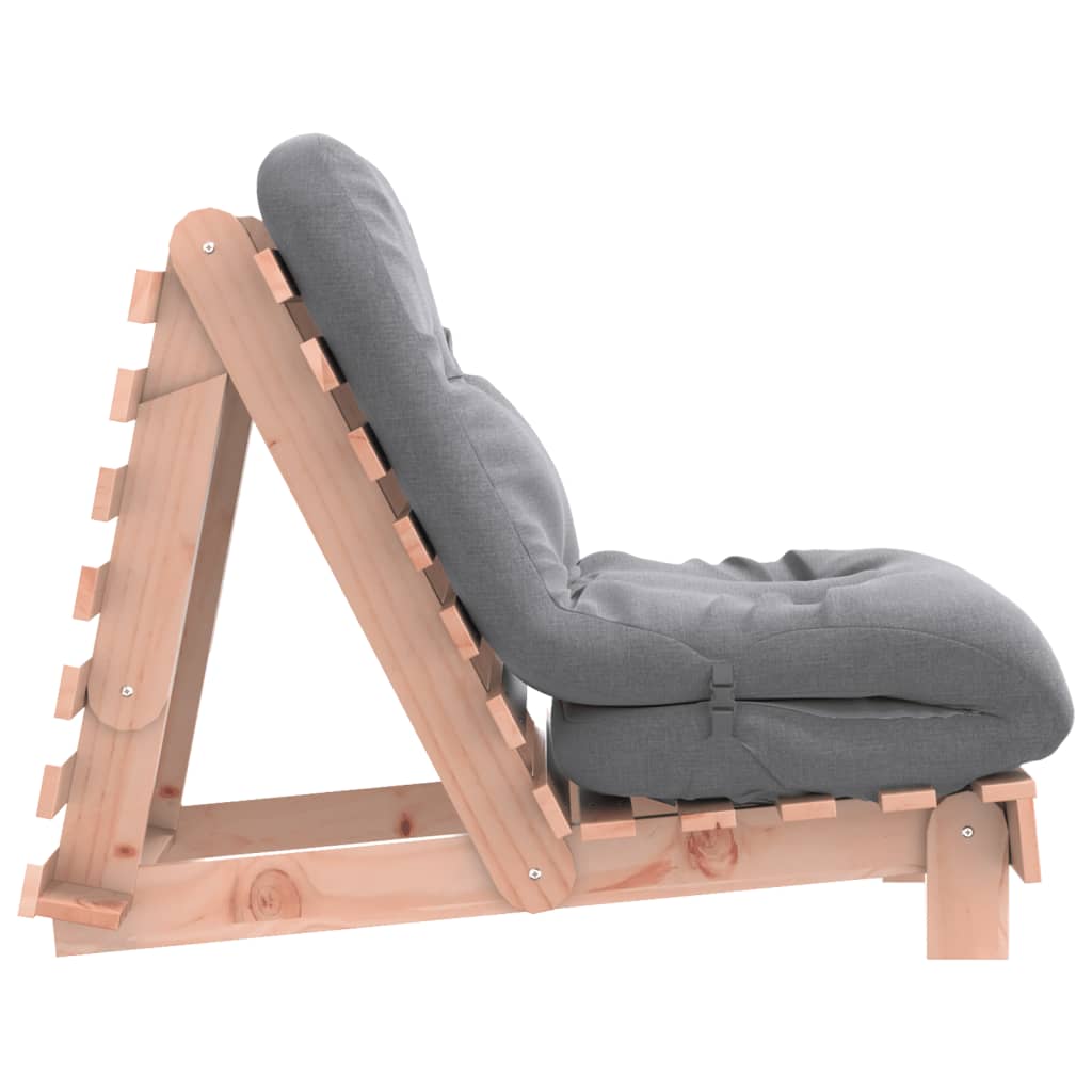 Futon Sofa Bed with Mattress 60x206x11 cm Solid Wood Douglas in a stylish living room setting, showcasing its modern design.