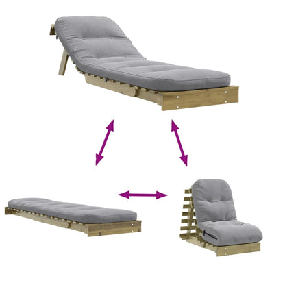 Futon Sofa Bed with Mattress 60x206x11 cm neatly folded for compact storage, perfect for saving space in small rooms.