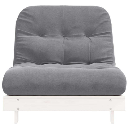 Futon Sofa Bed with Mattress White 90x206x11 cm Solid Wood Pine