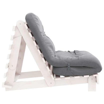 Futon Sofa Bed with Mattress White 90x206x11 cm Solid Wood Pine