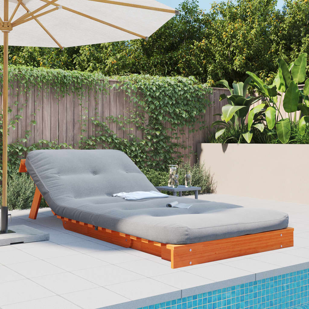 Futon Sofa Bed with Mattress in wax brown, featuring a comfortable grey foam mattress suitable for living rooms or guest rooms.