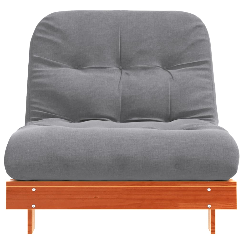 Futon Sofa Bed with Mattress wax brown, showcasing its versatile use for indoor and outdoor settings, ideal for relaxing.