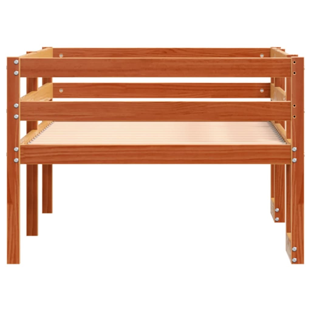Kids' Bed Frame without Mattress Wax Brown 90x190 cm Single