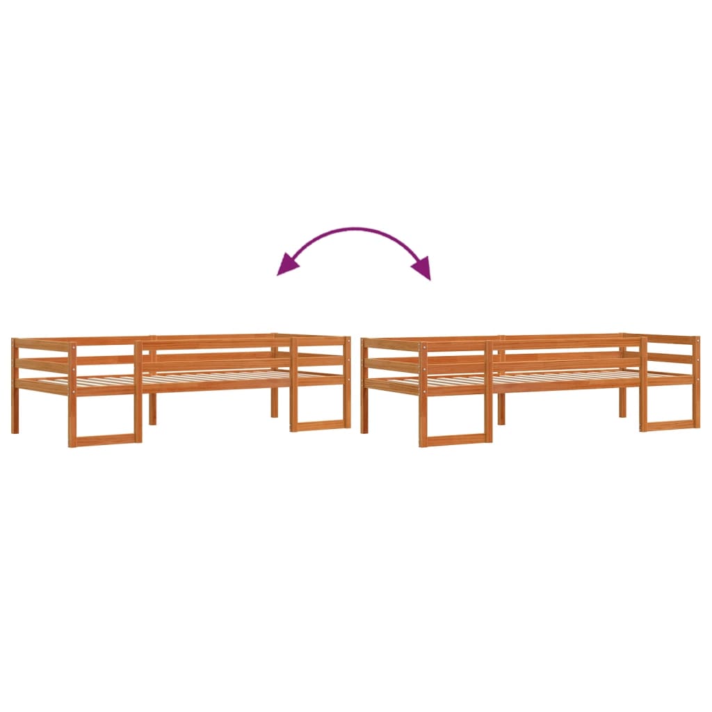 Kids' Bed Frame without Mattress Wax Brown 90x190 cm Single