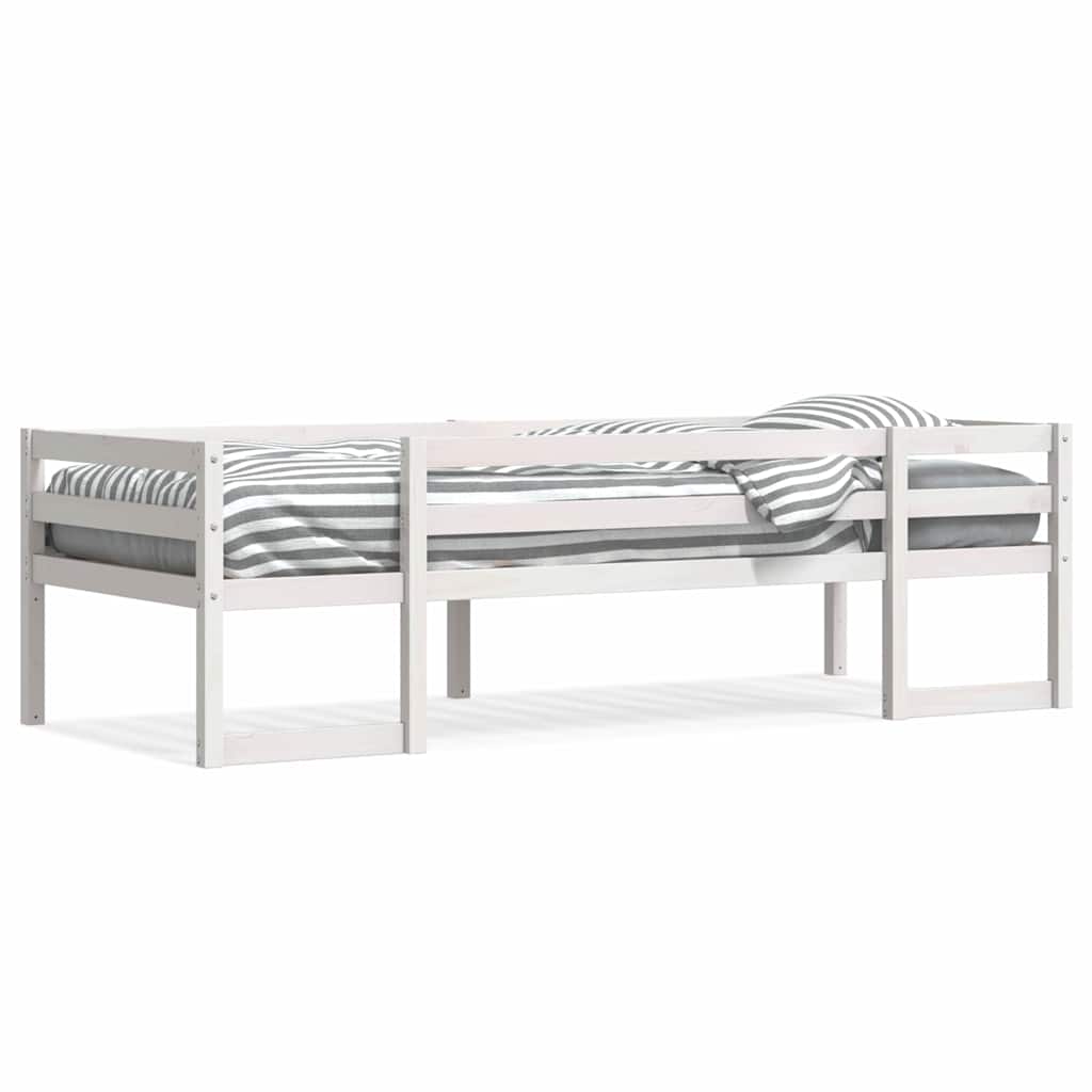 Kids' Bed Frame without Mattress White 75x190 cm Small Single Solid Wood Pine