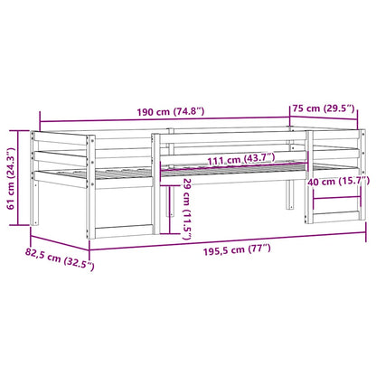 Kids' Bed Frame without Mattress White 75x190 cm Small Single Solid Wood Pine