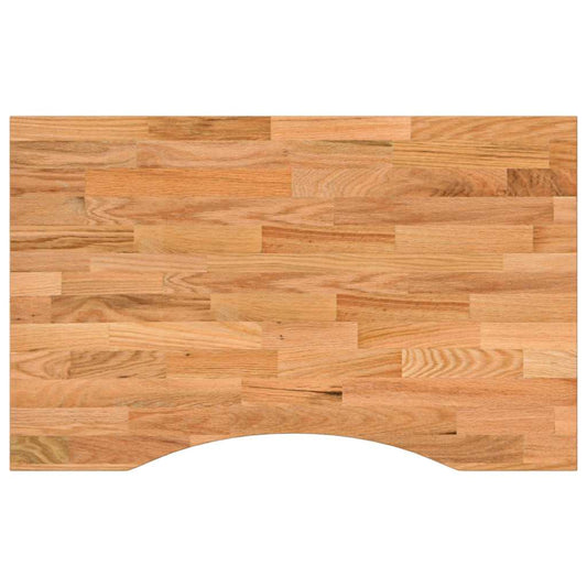 Desk Top Light Brown 80x60x2,5 cm Solid Wood Oak Rectangular
