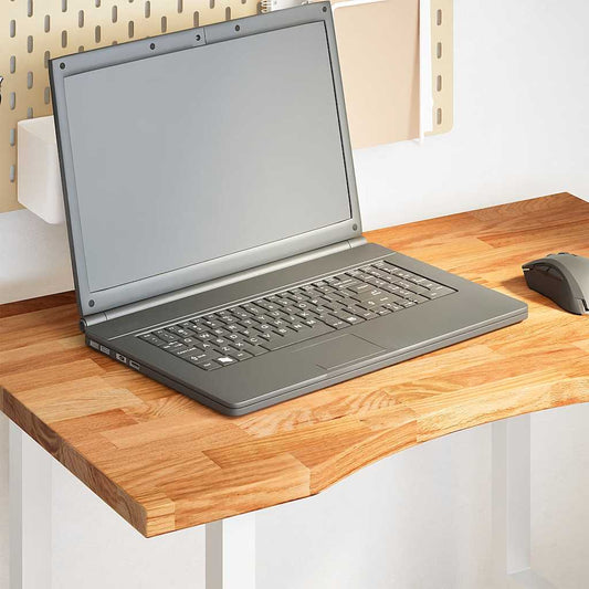 Desk Top Light Brown 80x60x2,5 cm Solid Wood Oak Rectangular