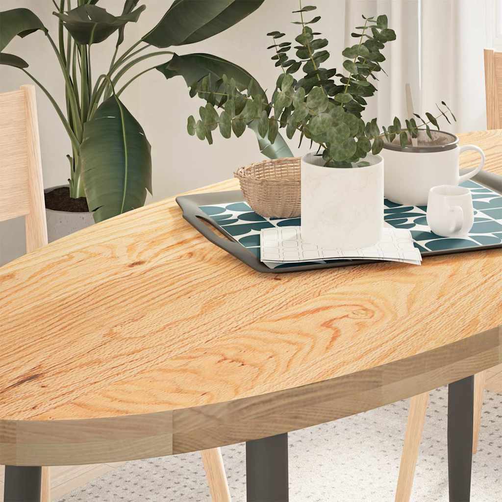 Table Top 140x60x4 cm Solid Wood Oak Oval