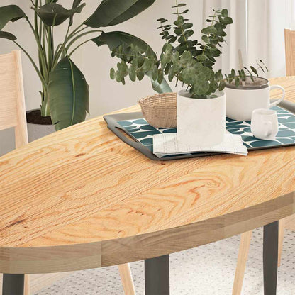 Table Top 140x60x4 cm Solid Wood Oak Oval