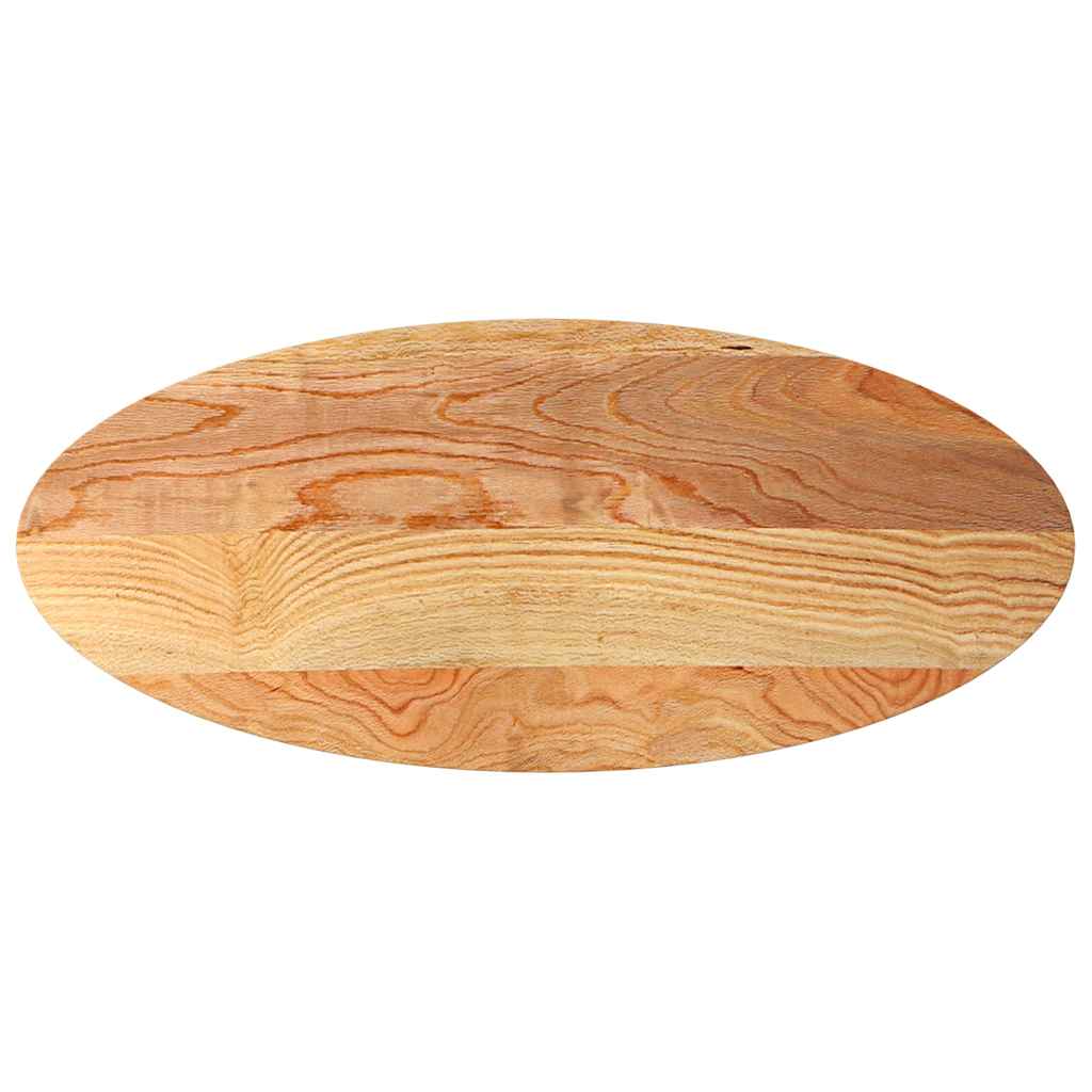 Table Top Light Brown 140x60x2 cm Solid Wood Oak Oval