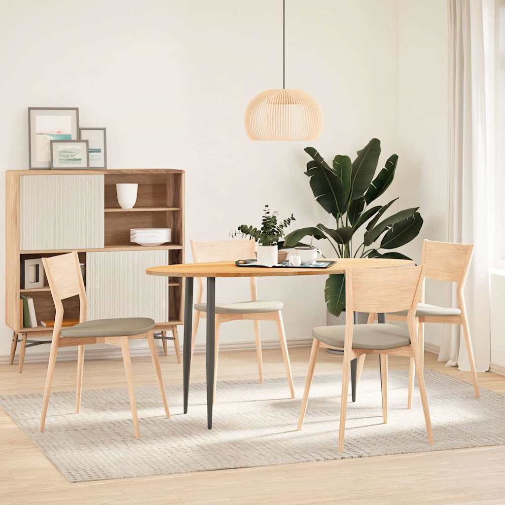 Table Top Light Brown 140x60x2 cm Solid Wood Oak Oval