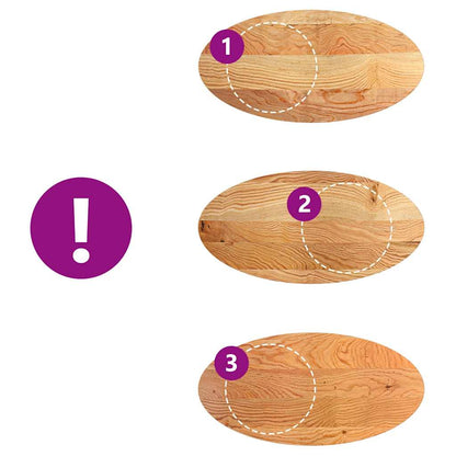 Table Top Light Brown 120x60x4 cm Solid Wood Oak Oval