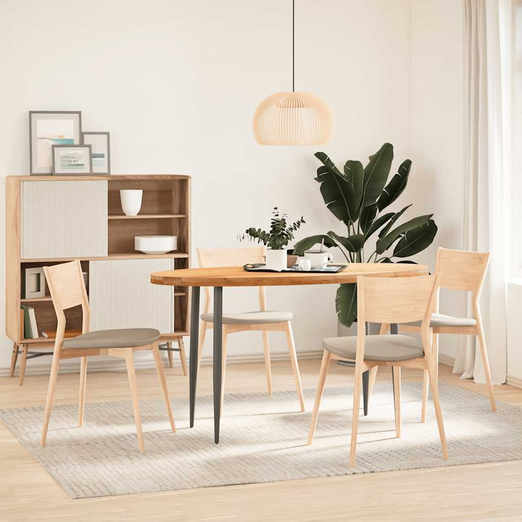 Table Top Light Brown 140x60x4 cm Solid Wood Oak Oval