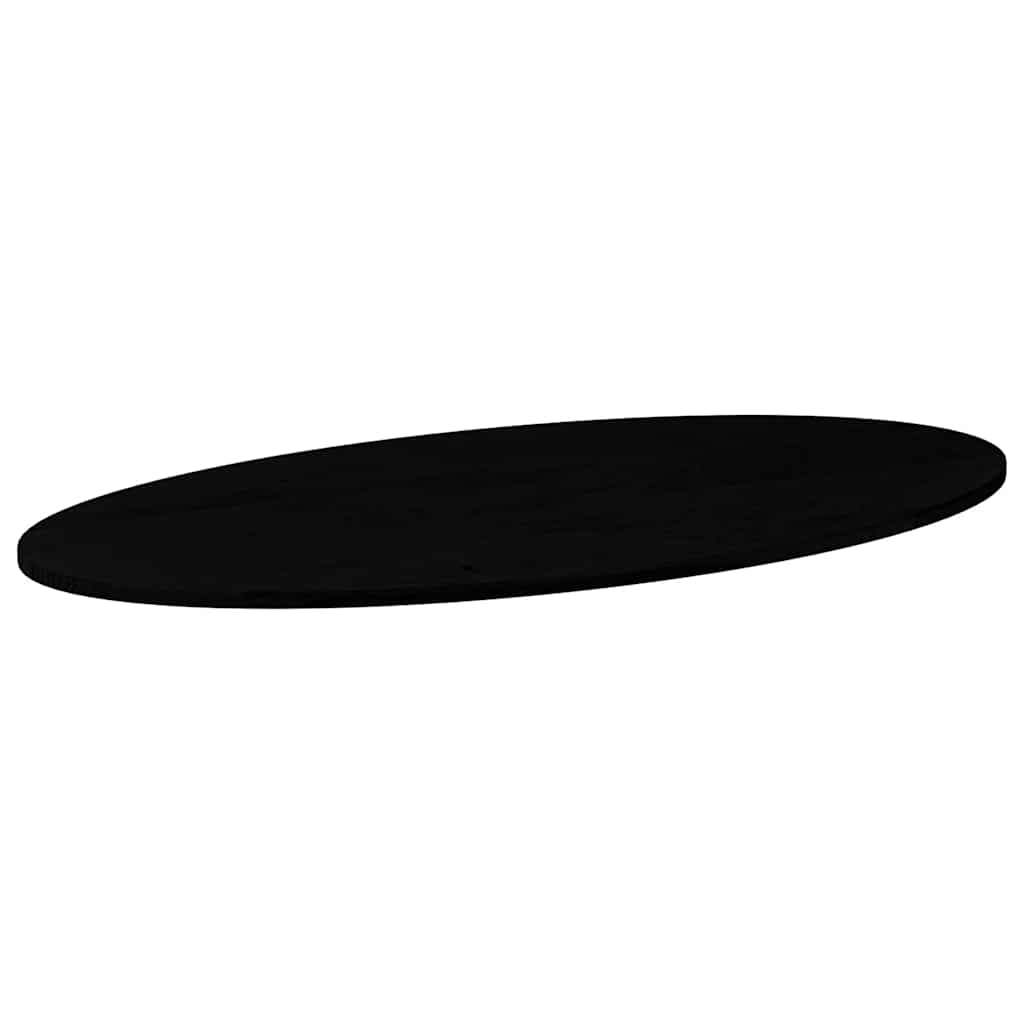 Table Top Dark Brown 120x60x2 cm Solid Wood Oak Oval